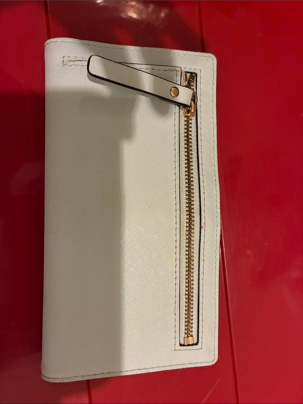 Light Blue Saffiano Long Wallet with Gold Plate - Picture 5 of 9